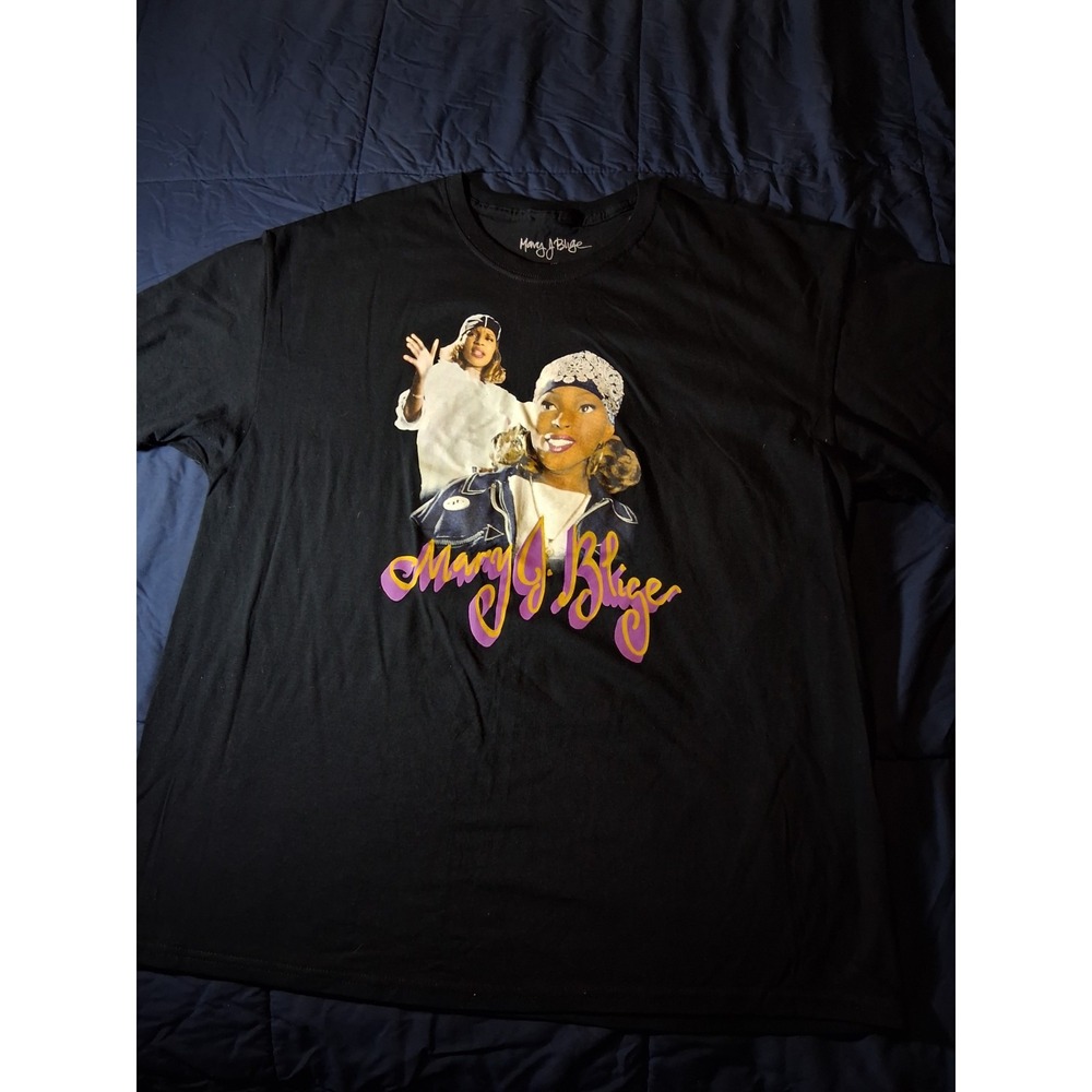 Mary J. Blige T Shirt Size Unisex XL Black Short Sleeve Hip Hop Rap